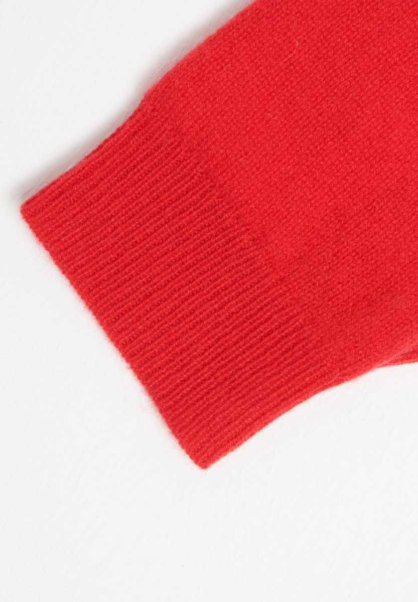 Mitaines en cachemire rouge
