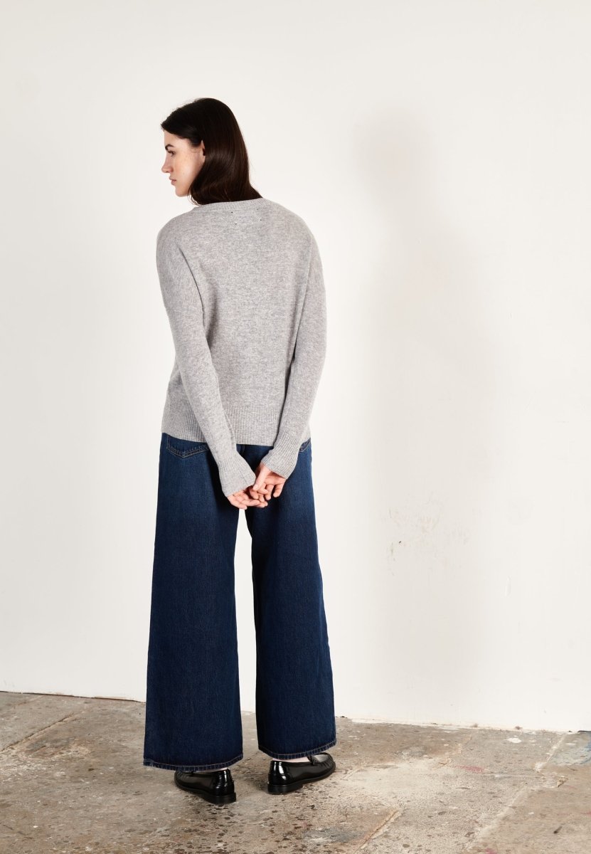 Pull col rond cachemire gris clair femme - HANA 2 - Studio cashmere8