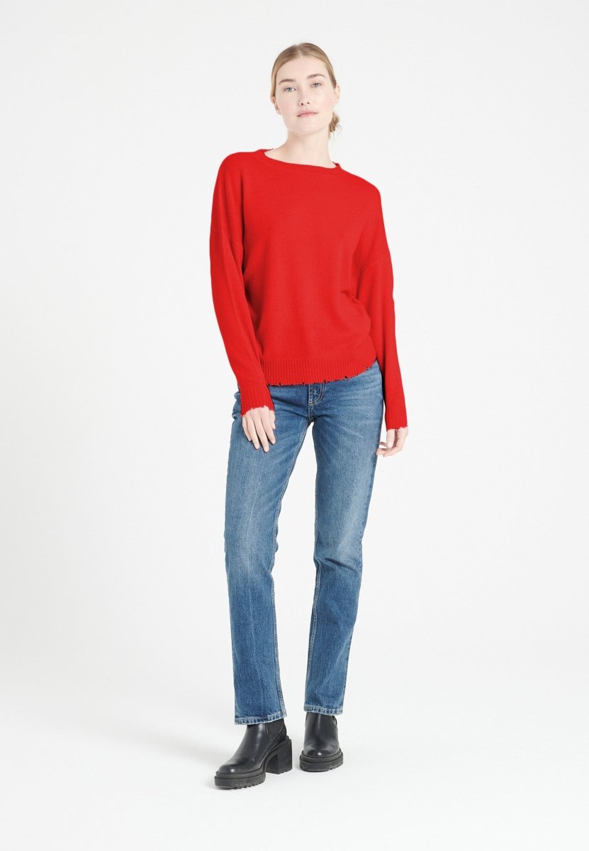 Pull col rond cachemire rouge femme - MIA 17 - Studio cashmere8