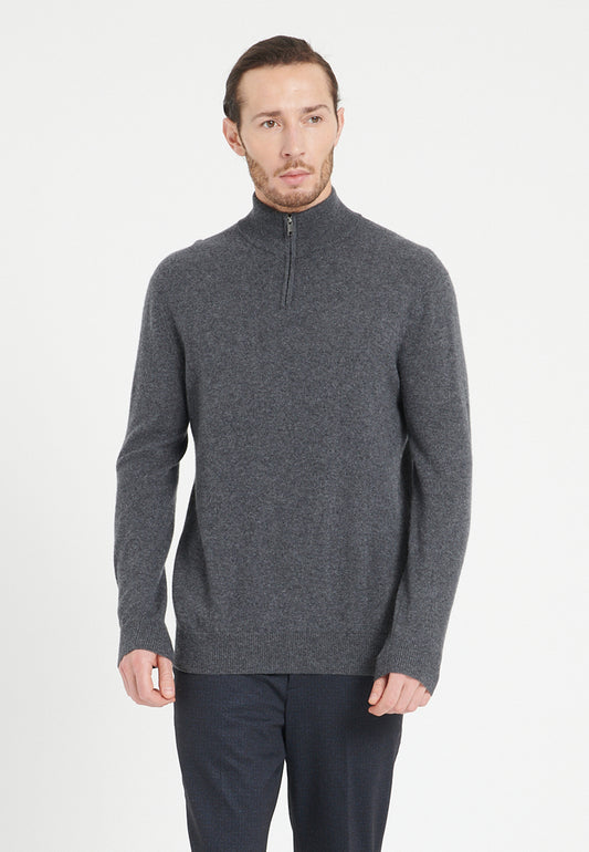 Pull camionneur homme en cachemire gris anthracite - LUKE 4