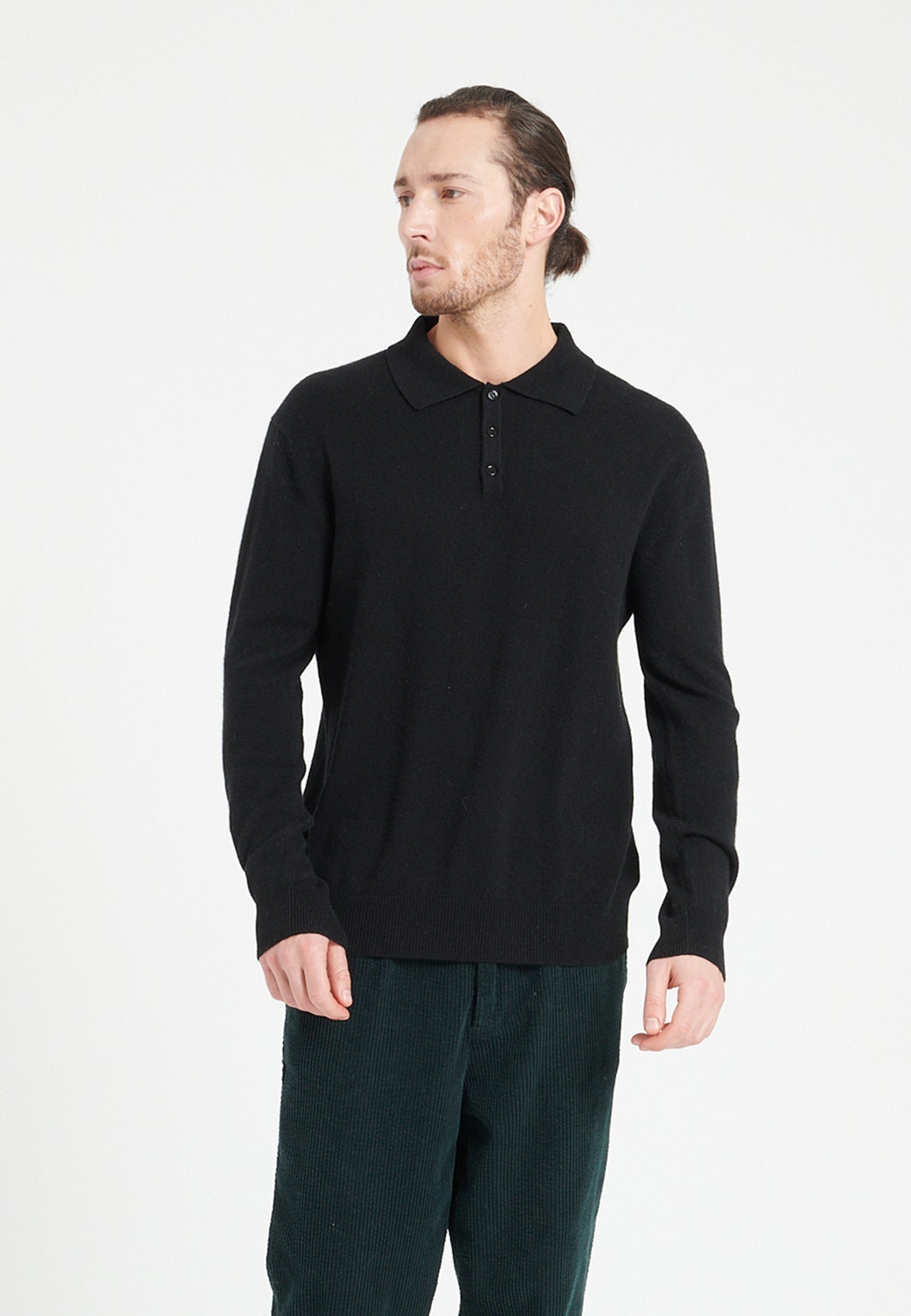 Schwarzes Kaschmir-Poloshirt für Herren - LUKE 5