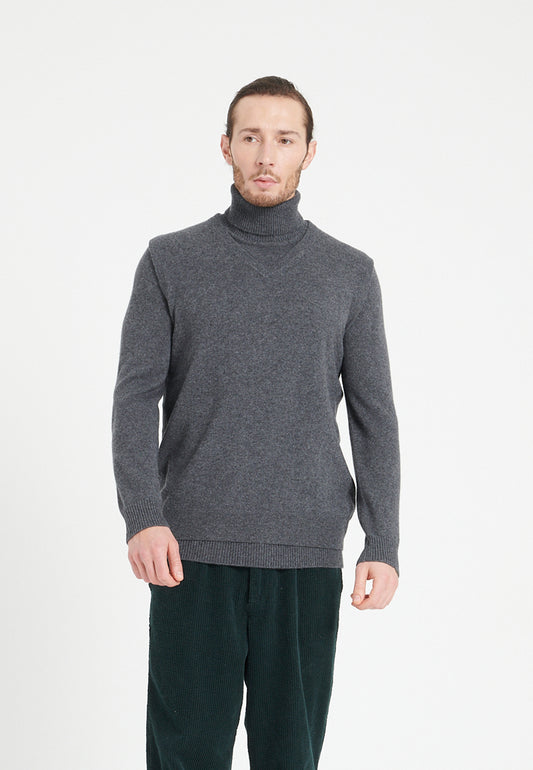 Gilet col V sans manches homme en cachemire gris anthracite - LUKE 9