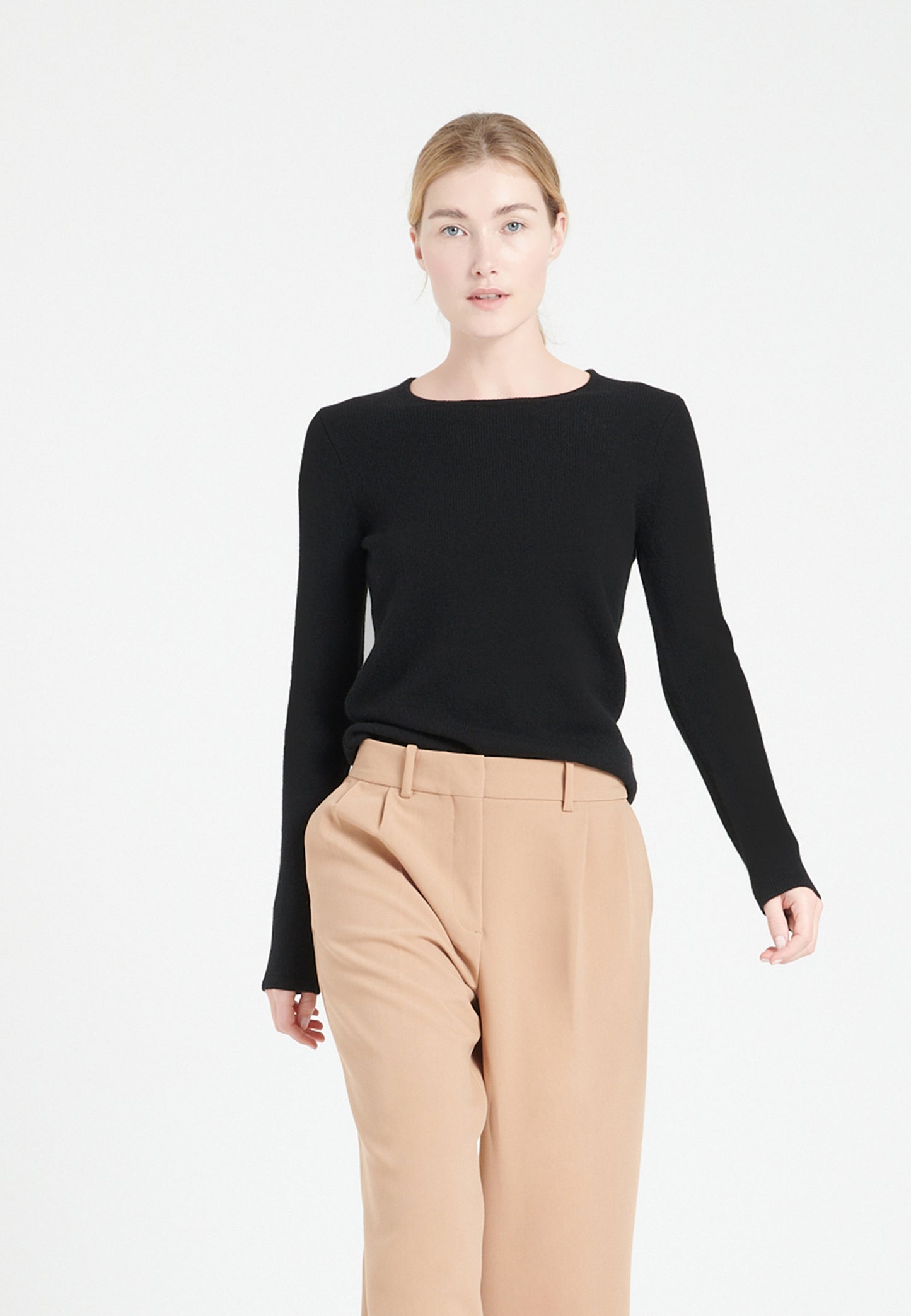 Pull col bateau femme en cachemire 4 fils noir - LILLY 18