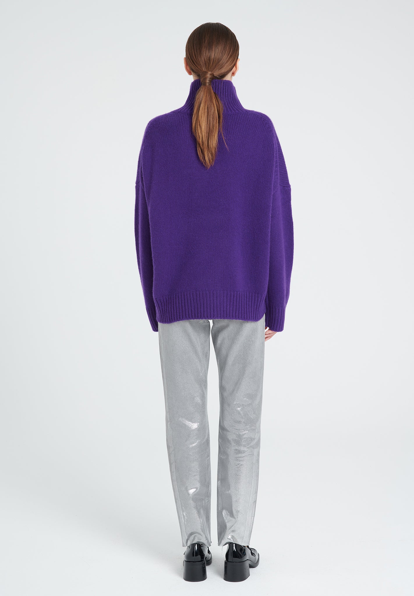 ZAYA 3 Purple 10-thread-count cashmere high-neck sweater