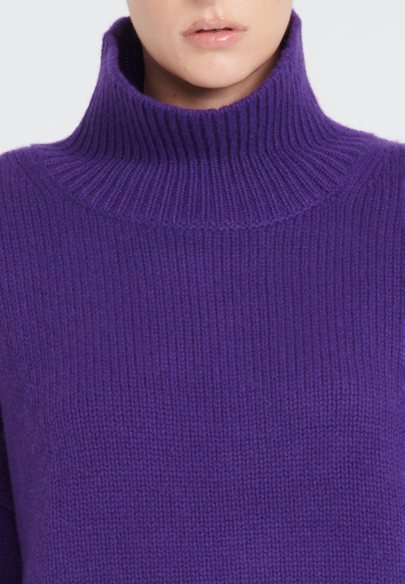 ZAYA 3 Purple 10-thread-count cashmere high-neck sweater