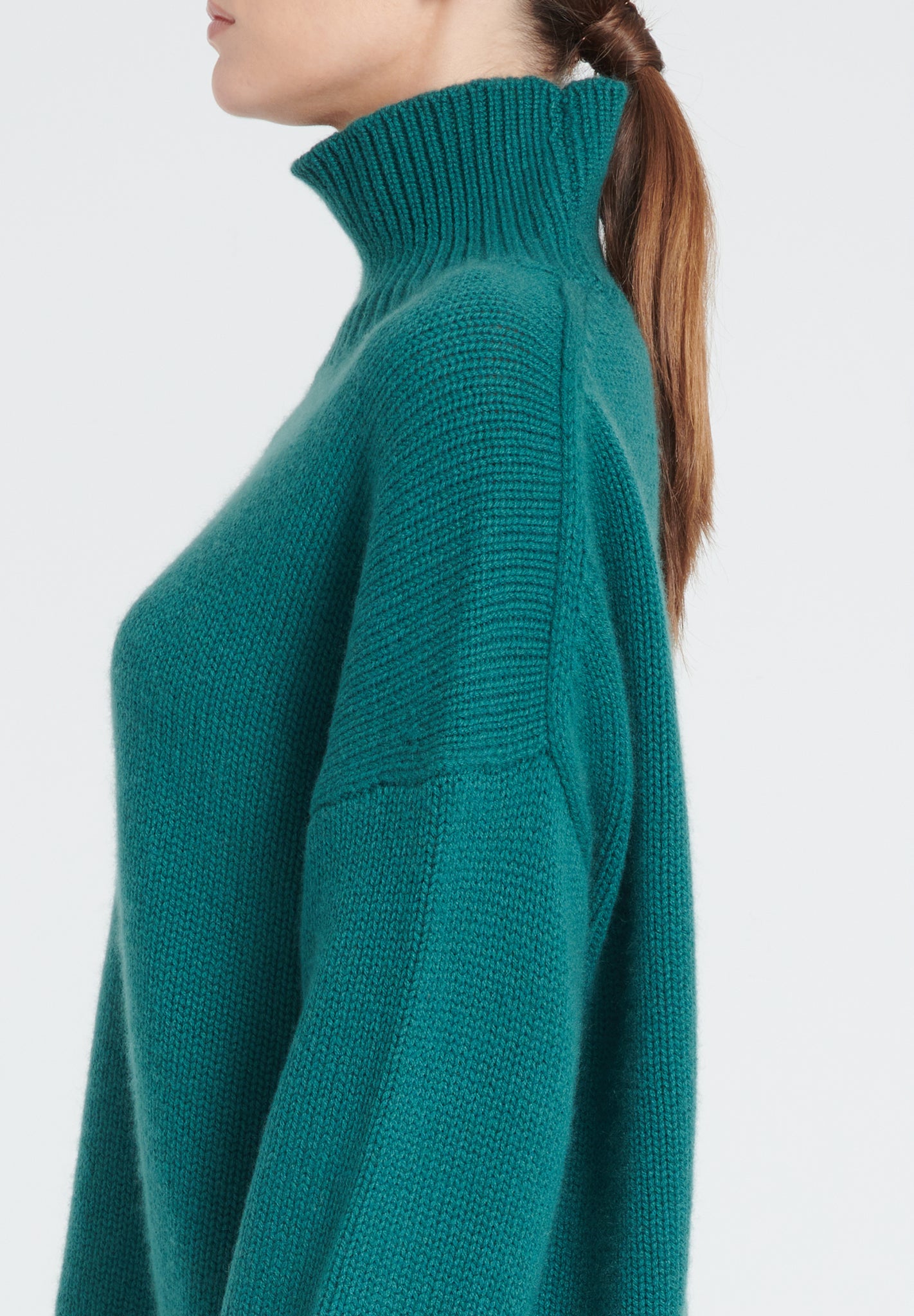 ZAYA 3 Dark green 10-thread-count cashmere high-neck sweater