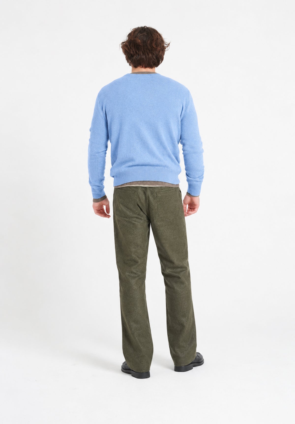 Pull col rond homme en cachemire bleu ciel - LUKE 2