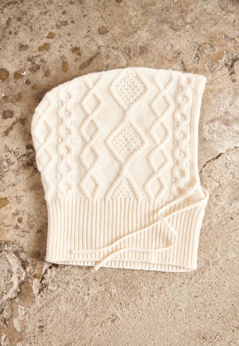 Bonnet cachemire 8 fils écru femme - UNI 19 - Studio cashmere8