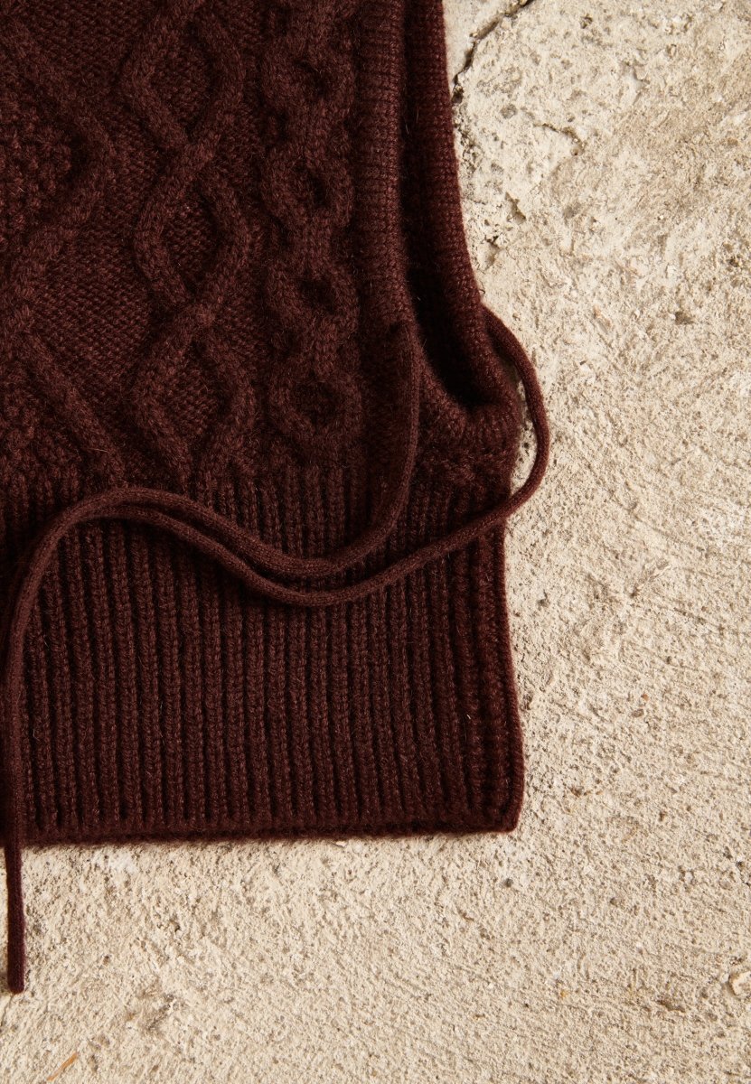 Bonnet cachemire 8 fils marron femme - UNI 19 - Studio cashmere8