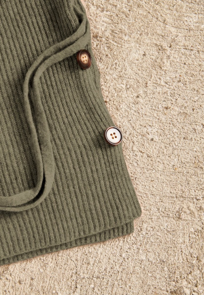 Bonnet cachemire kaki taupe chiné femme - UNI 20 - Studio cashmere8