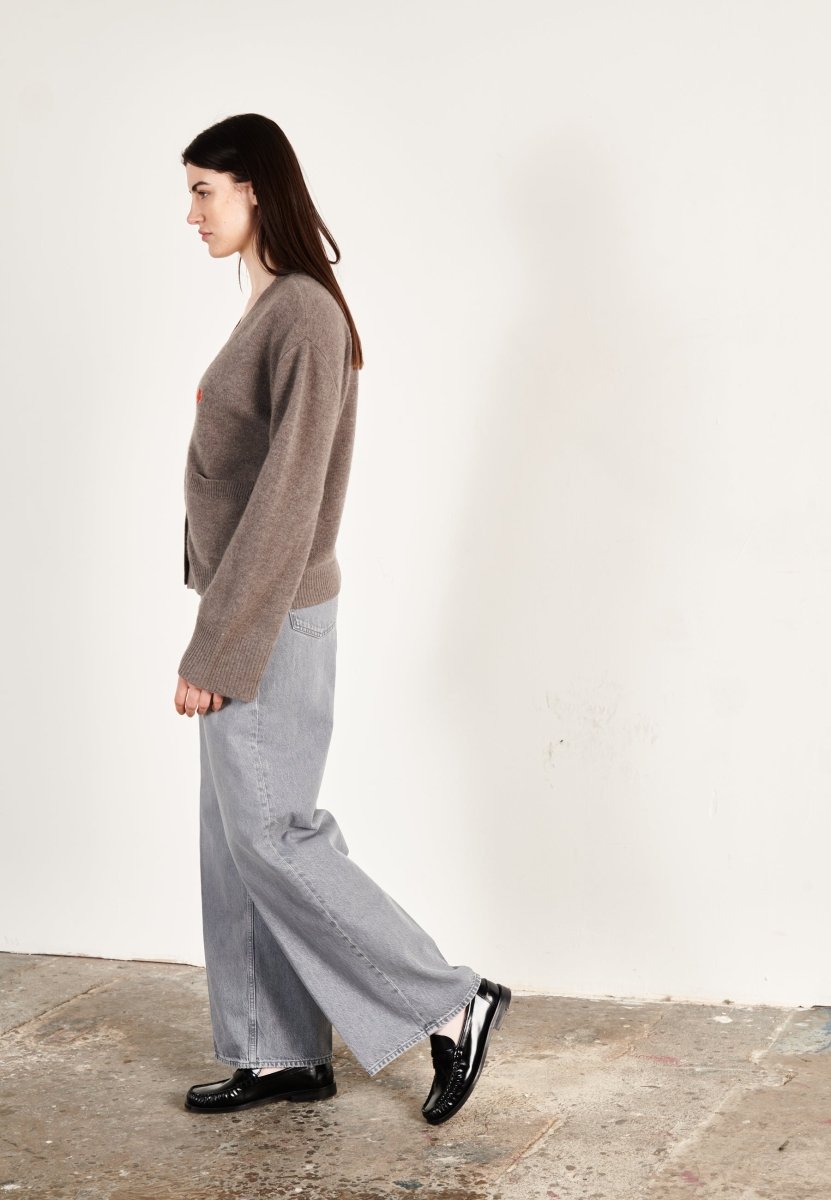 Cardigan cachemire et laine 4 fils marron femme - HANA 3 - Studio cashmere8