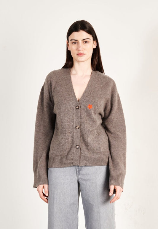 Cardigan cachemire et laine 4 fils marron femme - HANA 3 - Studio cashmere8