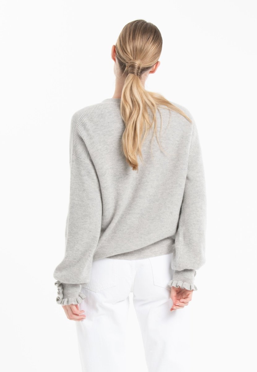 Cardigan cachemire et laine gris femme - KELLY 28 - Studio cashmere8