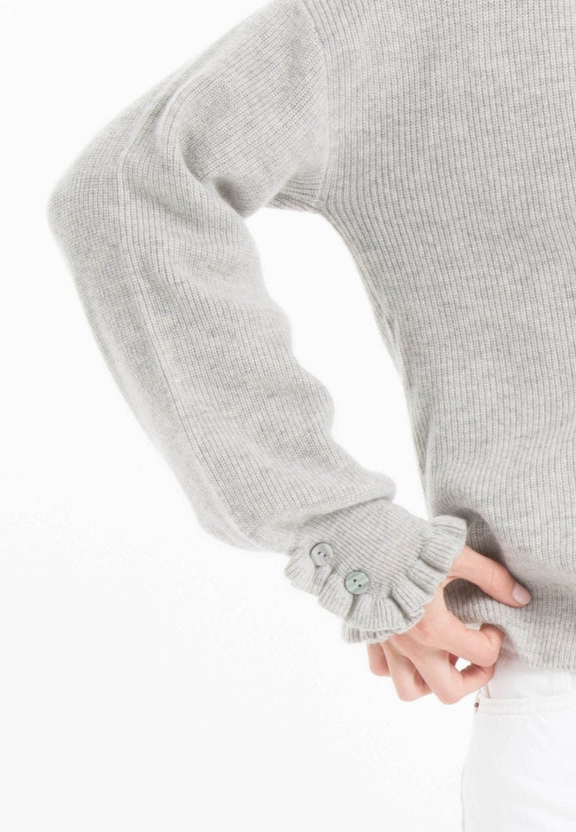 Cardigan cachemire et laine gris femme - KELLY 28 - Studio cashmere8