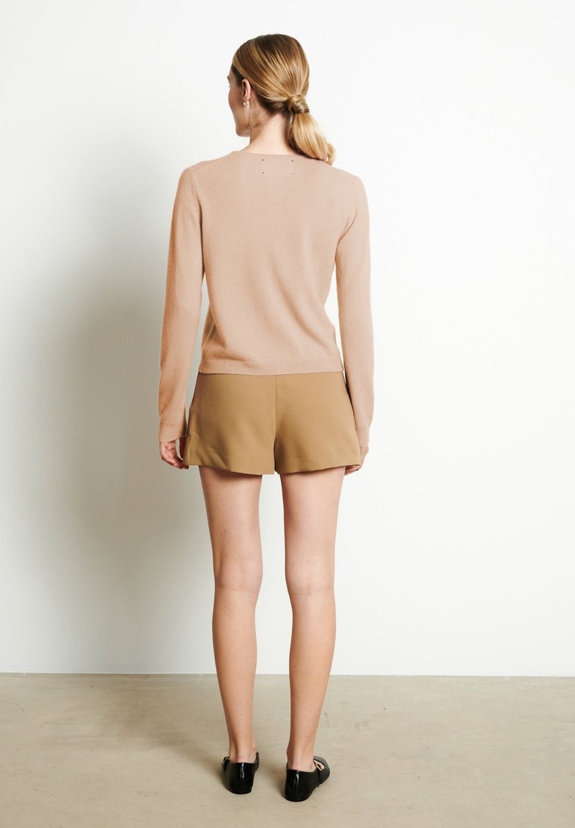 Cardigan col rond femme en cachemire camel - LILLY 4B - Studio Cashmere8