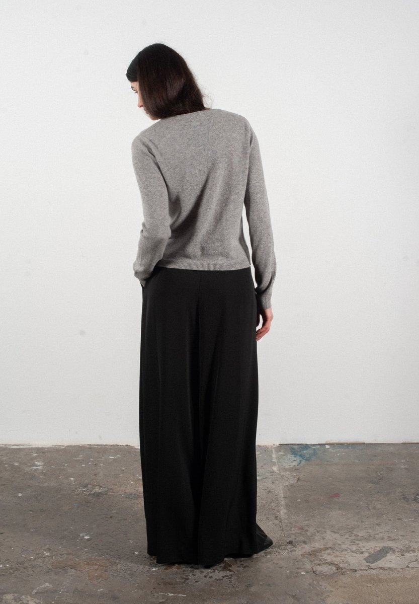 Cardigan col rond femme en cachemire gris clair - LILLY 4B - Studio Cashmere8