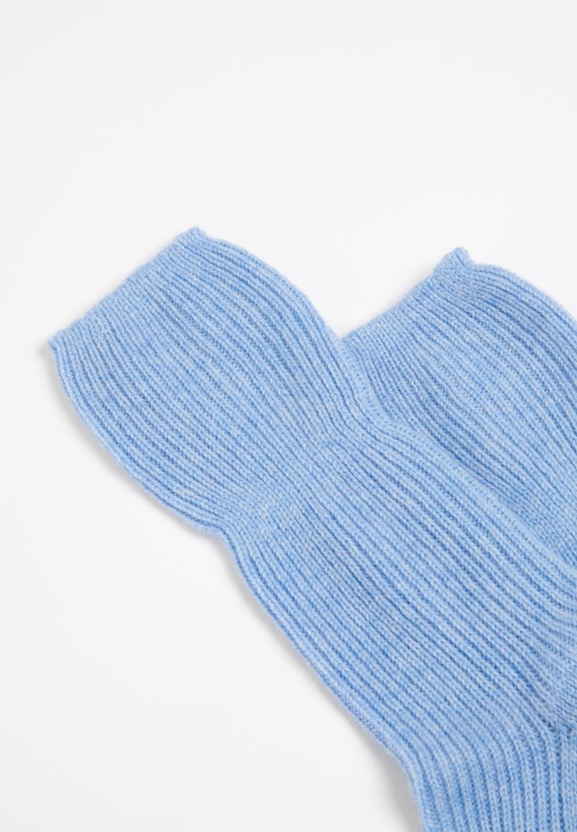 Chaussettes côtelées 4 fils bleu ciel - Studio cashmere8