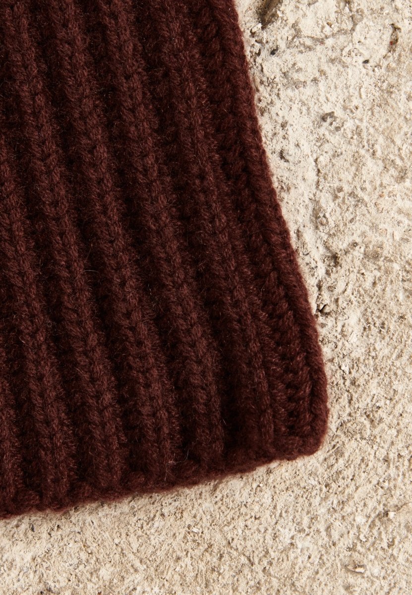 Écharpe cachemire 12 fils marron femme - UNI 18 - Studio cashmere8