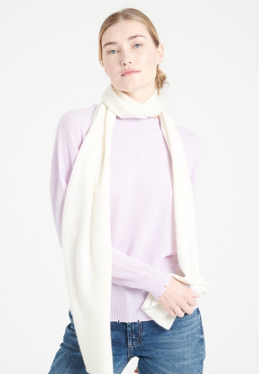 Echarpe en cachemire blanc écru - Studio cashmere8