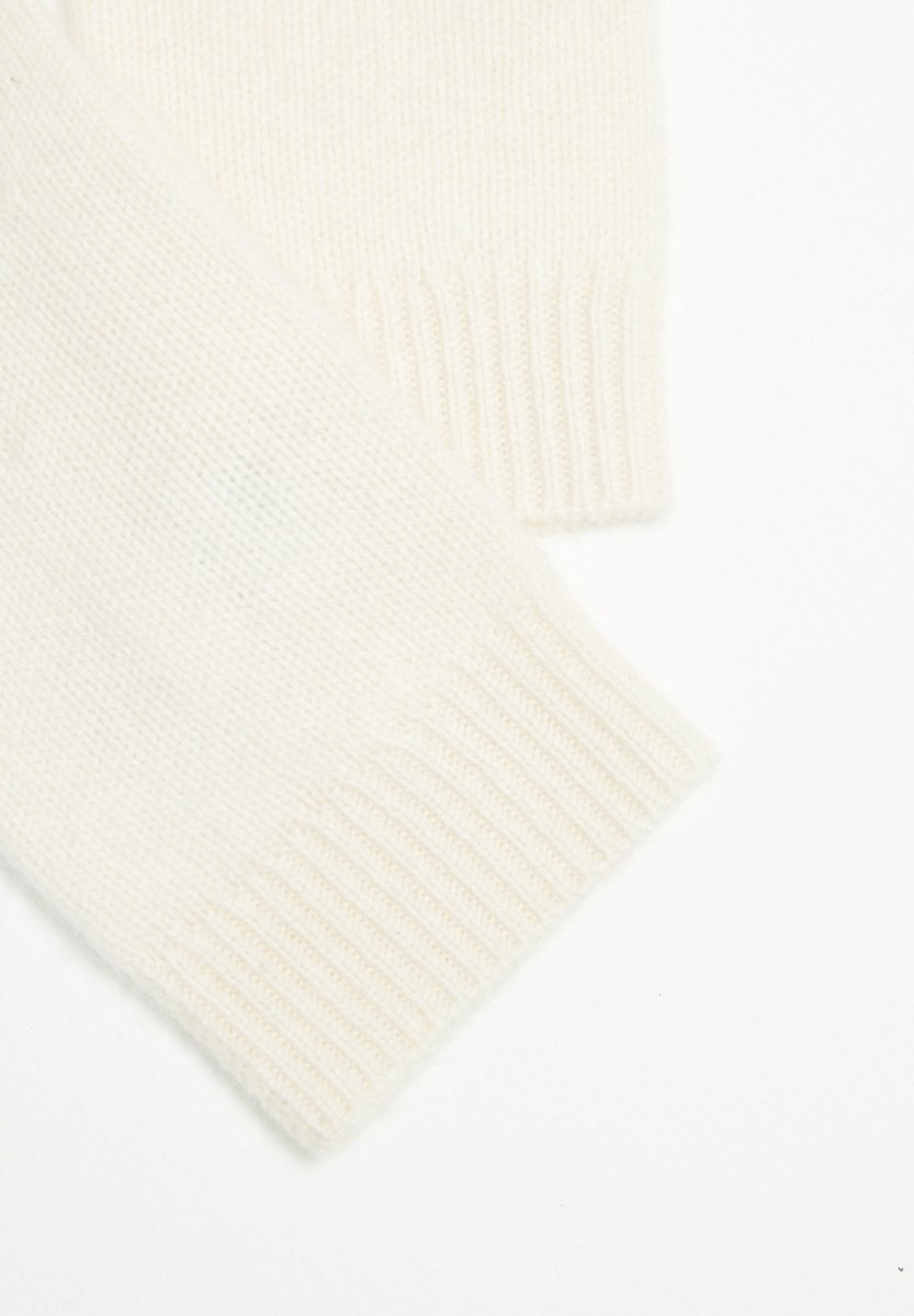 Gants en cachemire 4 fils blanc écru - Studio cashmere8