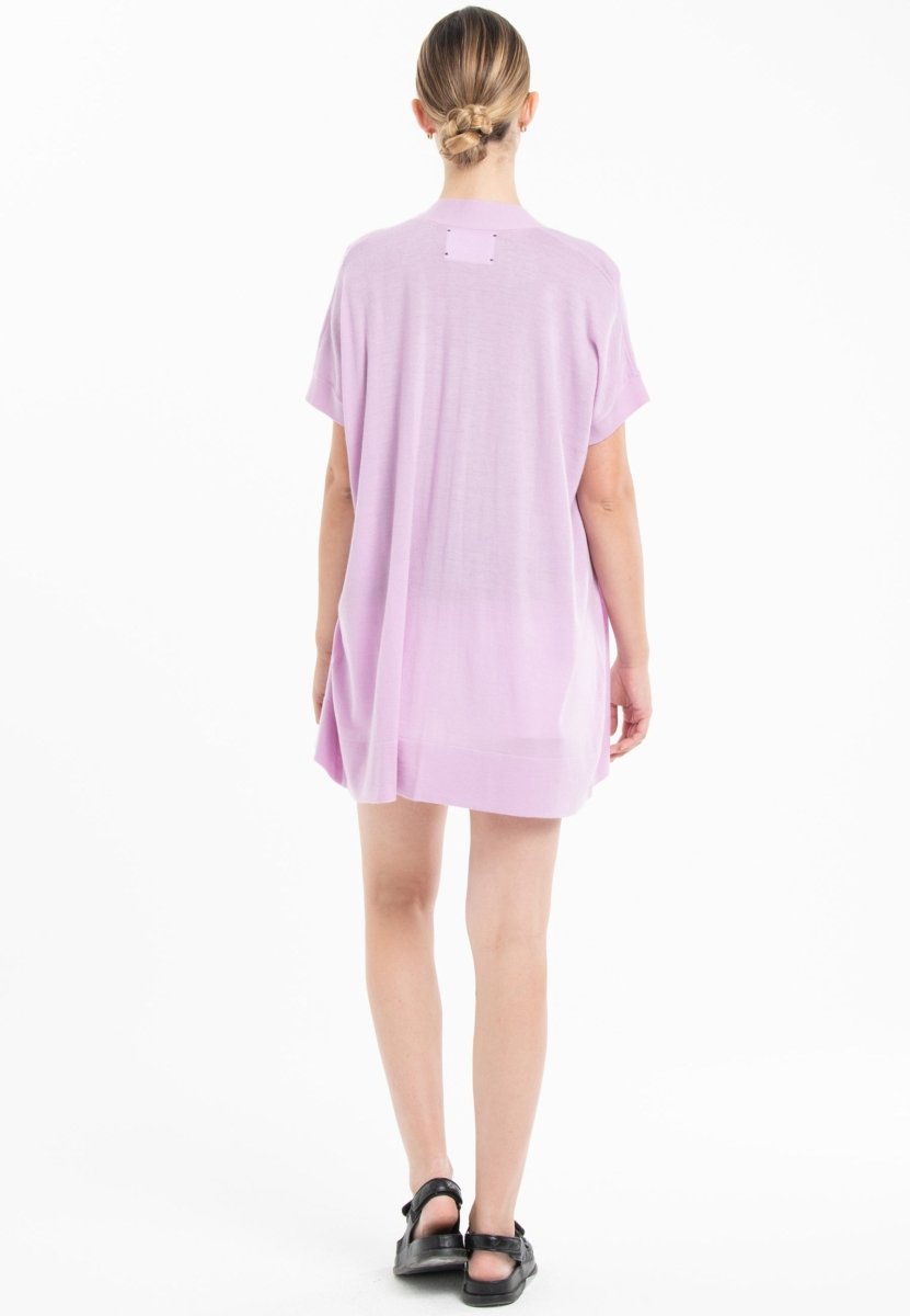 Gilet à manches courtes ultrafin cachemire et laine lavande femme - KELLY 5 - Studio cashmere8