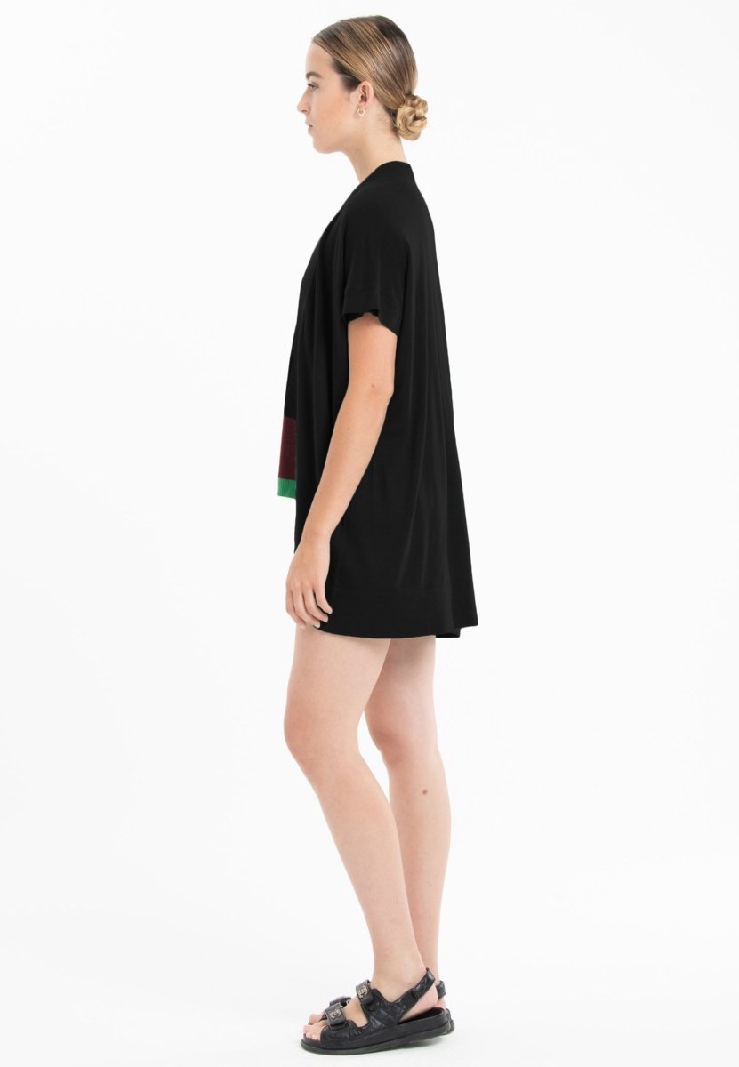 Gilet à manches courtes ultrafin cachemire et laine noir femme - KELLY 5 - Studio cashmere8