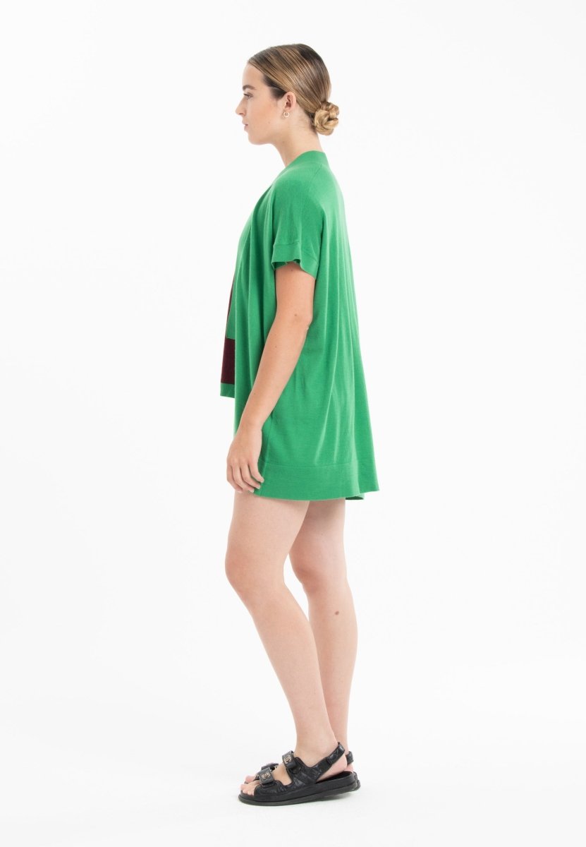 Gilet à manches courtes ultrafin cachemire et laine vert femme - KELLY 5 - Studio cashmere8