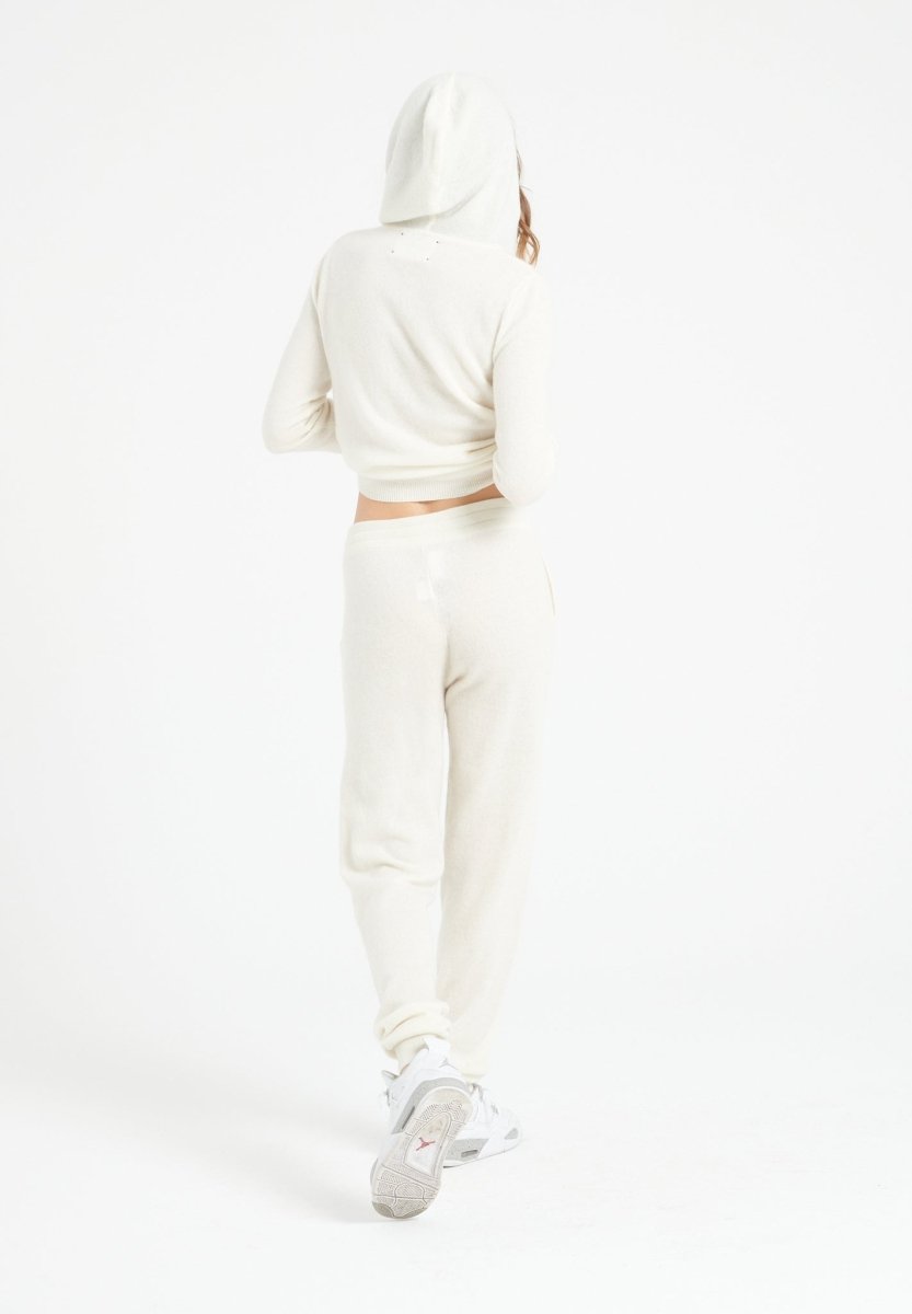 LILLY 11 Pantalon de survêtement en cachemire blanc écru - Studio cashmere8