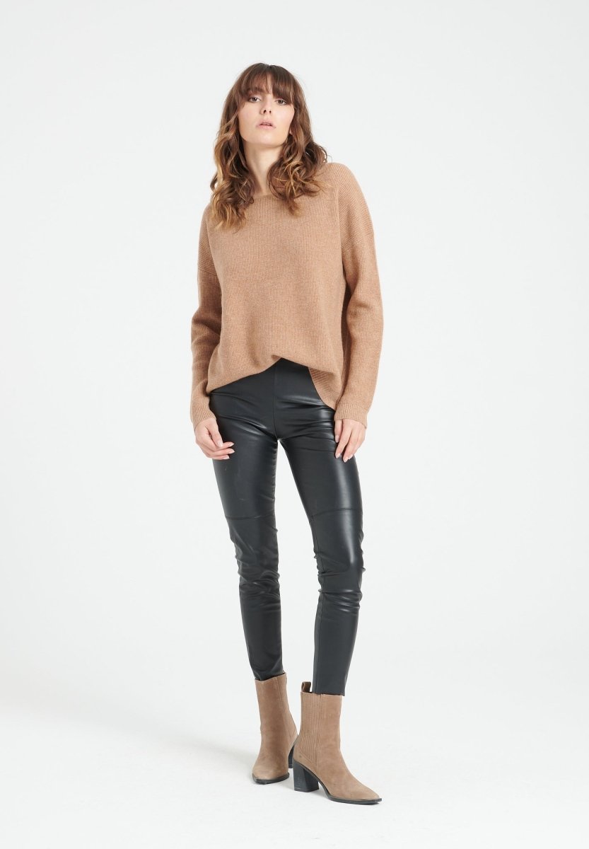 LILLY 25 Pull col rond en cachemire camel - Studio cashmere8