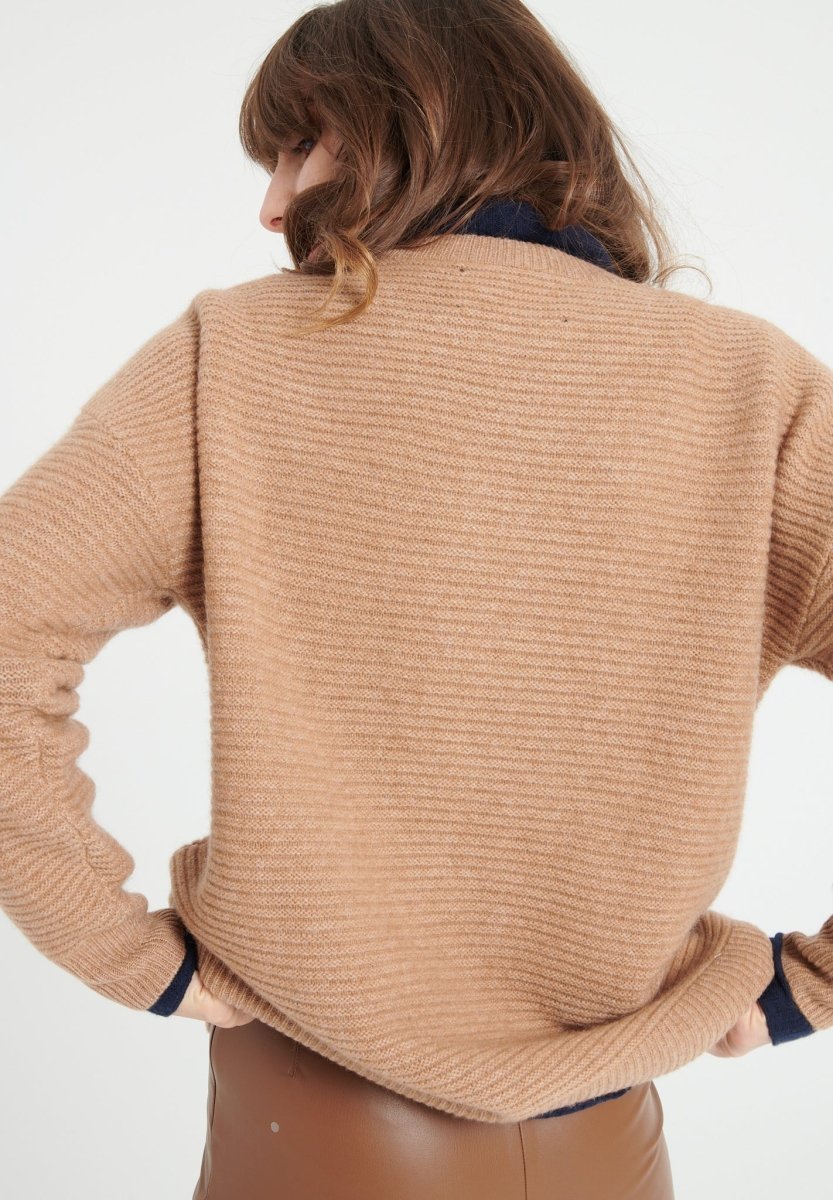 LILLY 30 Pull col rond en cachemire 4 fils camel - Studio cashmere8