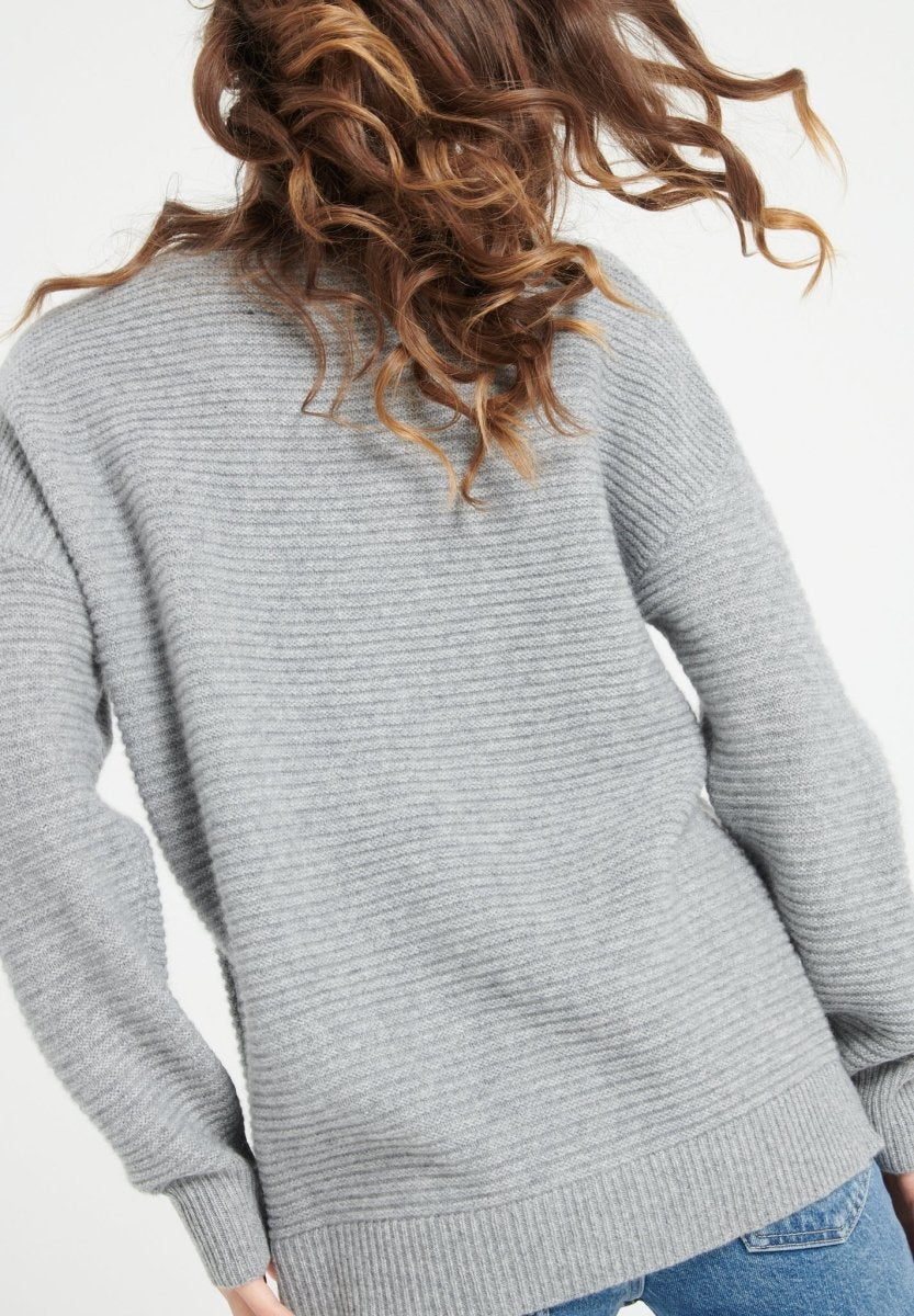 LILLY 30 Pull col rond en cachemire 4 fils gris clair - Studio cashmere8