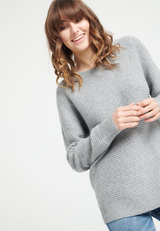 LILLY 30 Pull col rond en cachemire 4 fils gris clair - Studio cashmere8