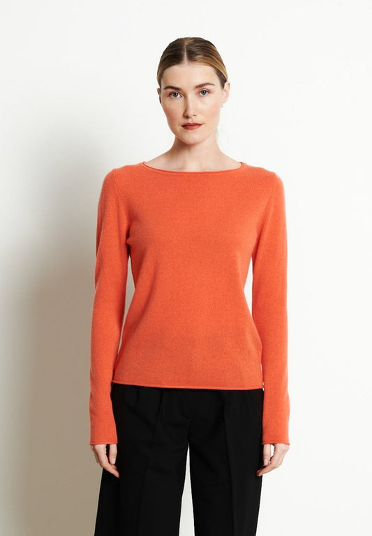 LILLY 5 Pull col bateau en cachemire mandarine - Studio cashmere8