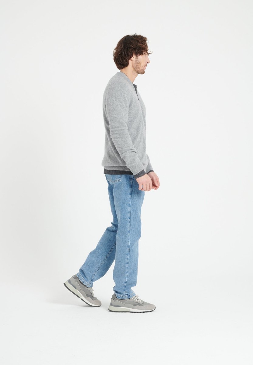 LUKE 10 Cardigan col bomber en cachemire gris clair - Studio cashmere8