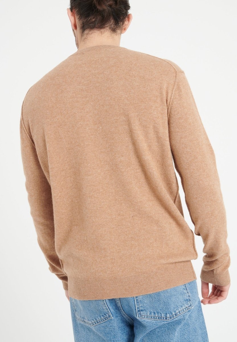 LUKE 12 Pull col rond en cachemire camel - Studio cashmere8