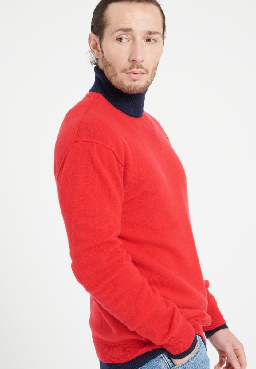 LUKE 12 Pull col rond en cachemire rouge - Studio cashmere8