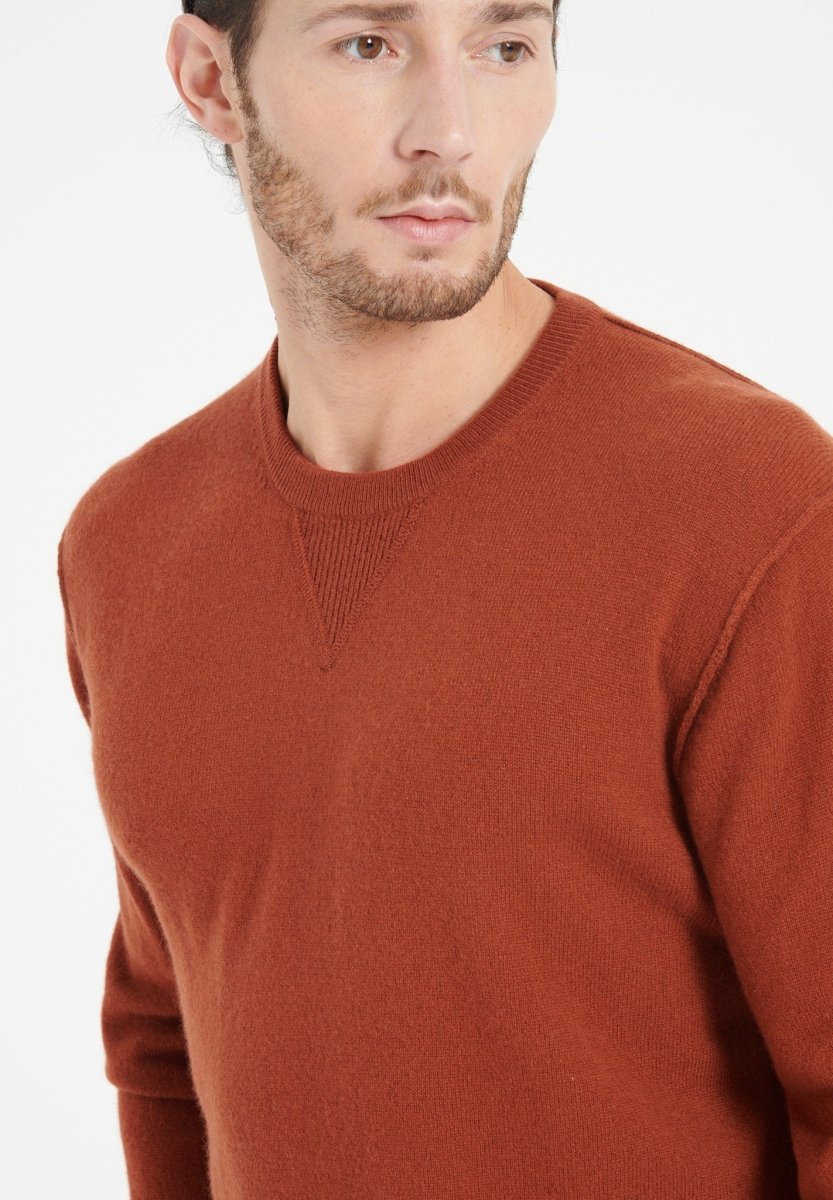 LUKE 12 Pull col rond en cachemire terracotta - Studio cashmere8