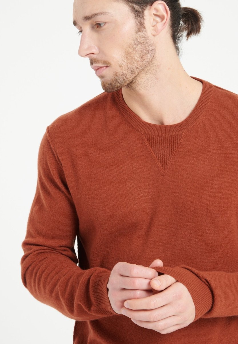 LUKE 12 Pull col rond en cachemire terracotta - Studio cashmere8