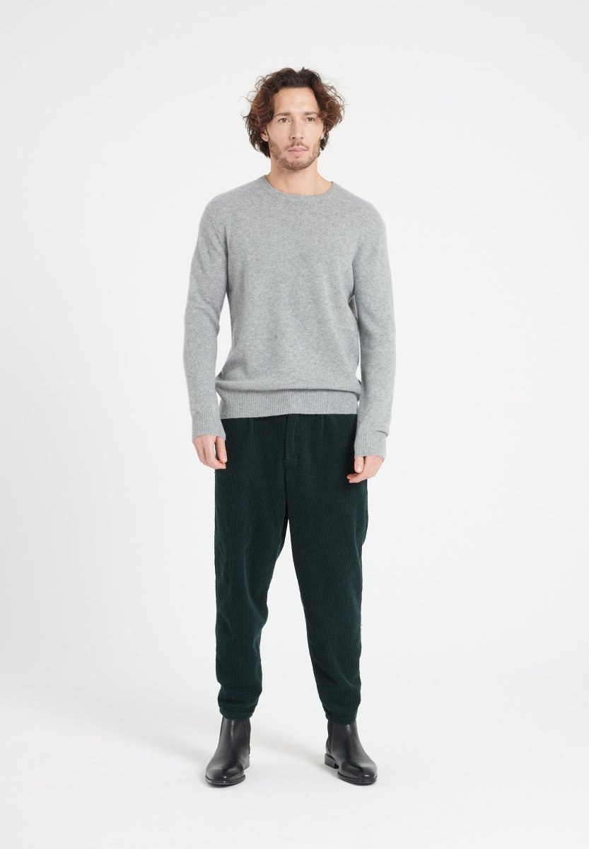 LUKE 14 Pull col rond en cachemire 4 fils gris clair - Studio cashmere8