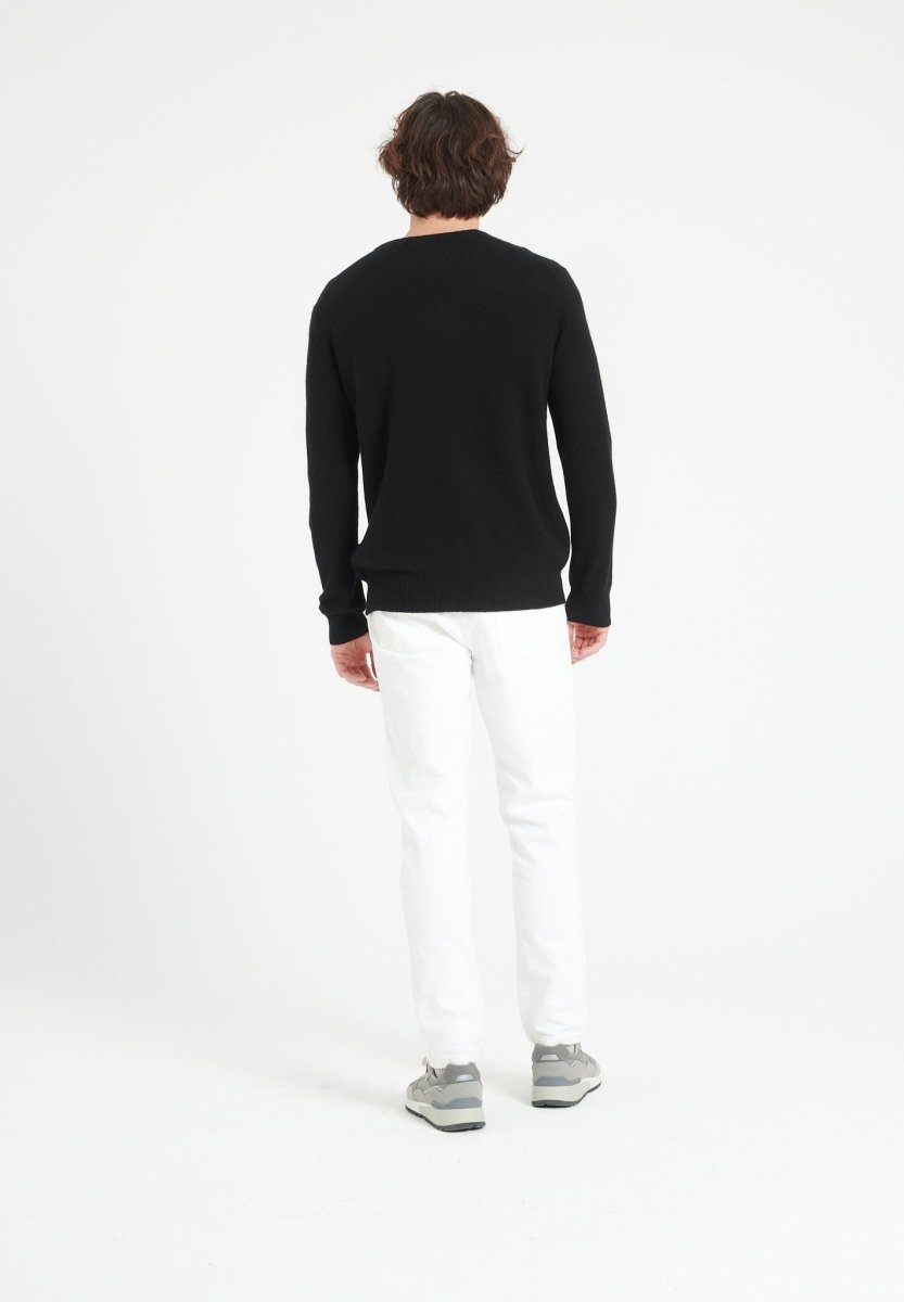 LUKE 14 Pull col rond en cachemire 4 fils noir - Studio cashmere8