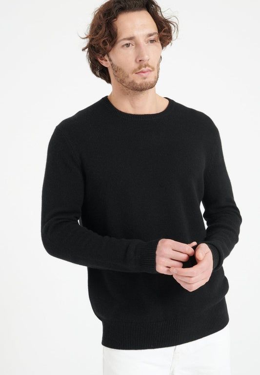 LUKE 14 Pull col rond en cachemire 4 fils noir - Studio cashmere8