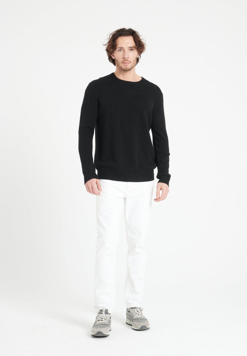 LUKE 14 Pull col rond en cachemire 4 fils noir - Studio cashmere8