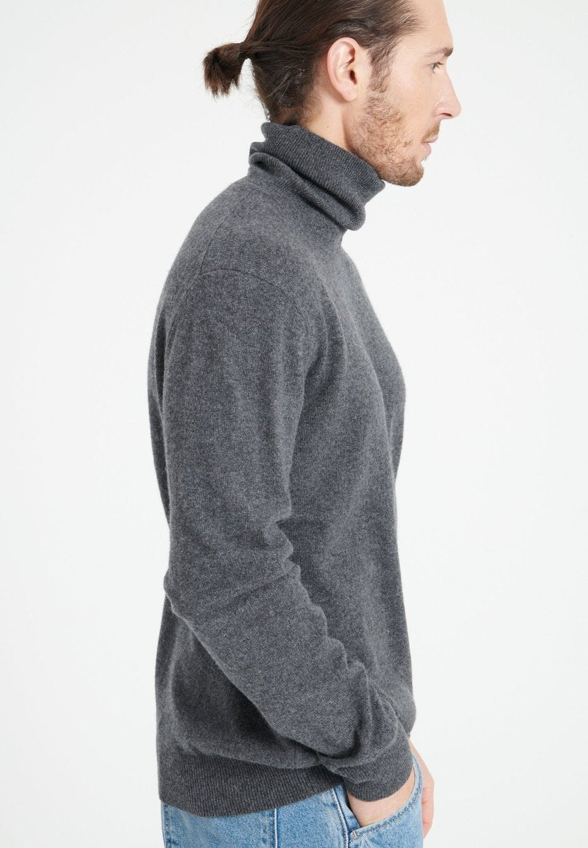 LUKE 3 Pull col roulé en cachemire gris anthracite - Studio cashmere8