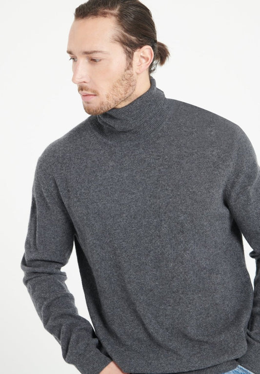 LUKE 3 Pull col roulé en cachemire gris anthracite - Studio cashmere8