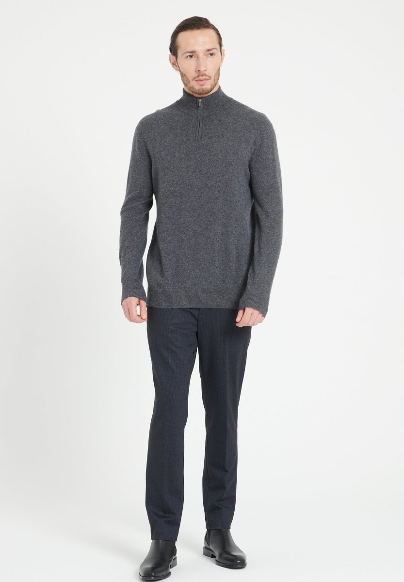 LUKE 4 Pull camionneur en cachemire gris anthracite - Studio cashmere8