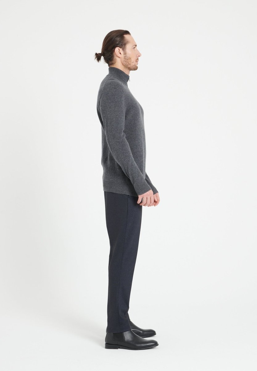 LUKE 4 Pull camionneur en cachemire gris anthracite - Studio cashmere8