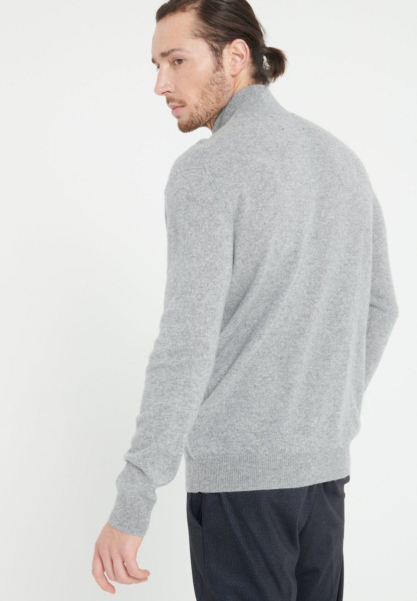 LUKE 4 Pull camionneur en cachemire gris clair - Studio cashmere8