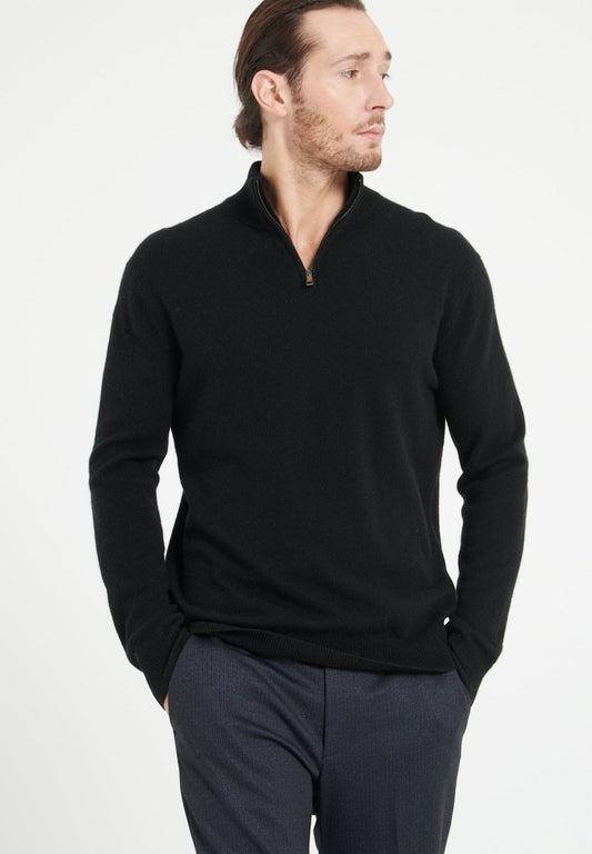 LUKE 4 Pull camionneur en cachemire noir - Studio cashmere8