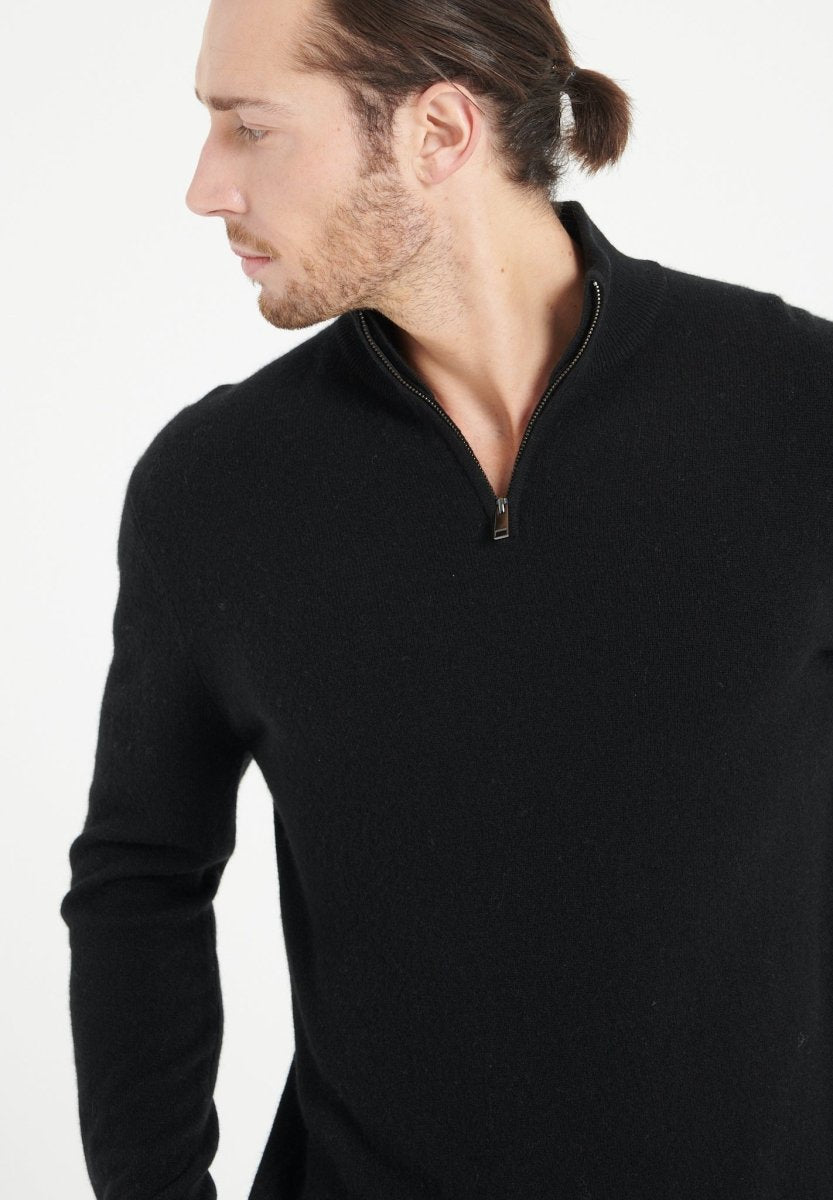 LUKE 4 Pull camionneur en cachemire noir - Studio cashmere8