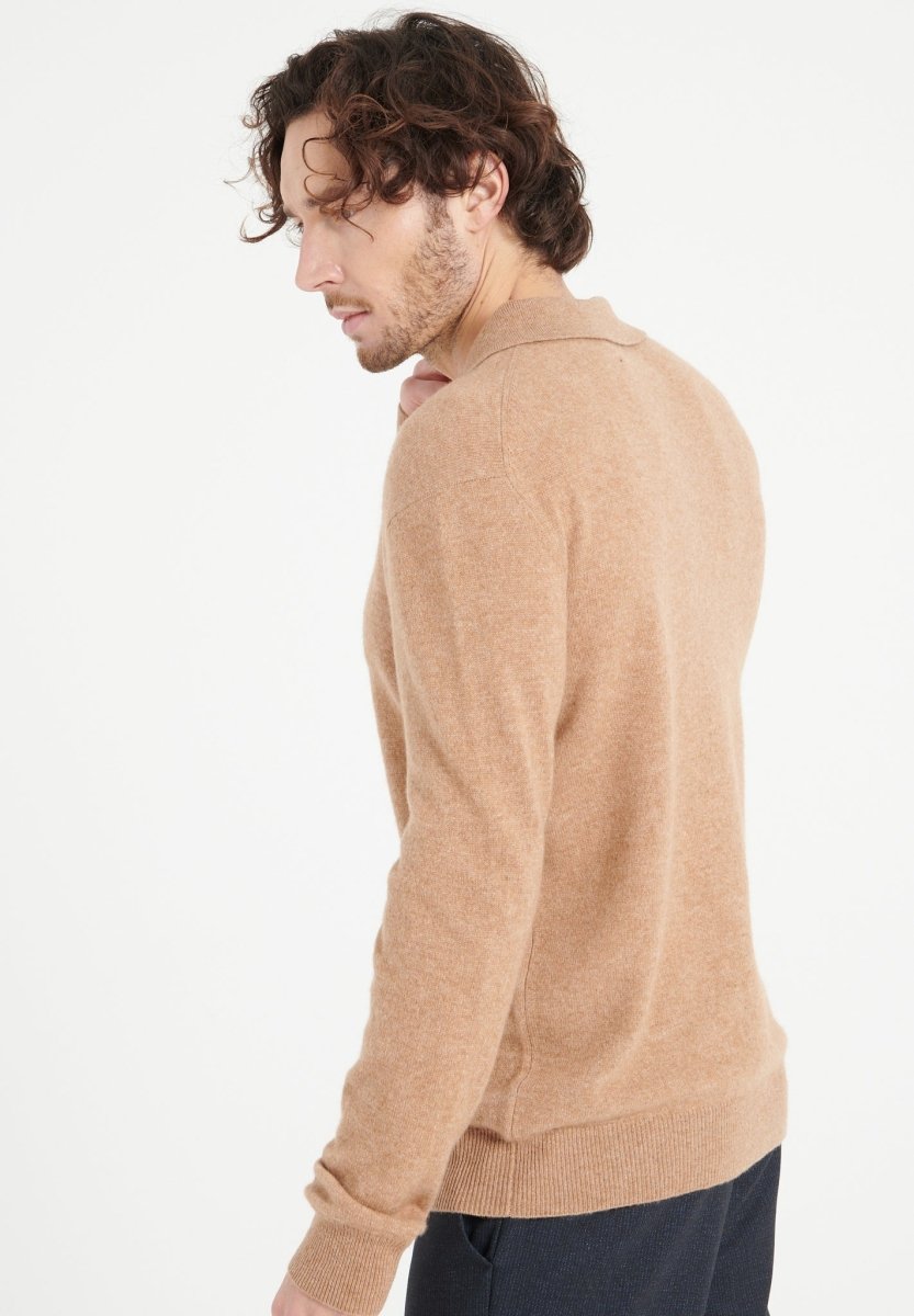 LUKE 5 Polo manches longues en cachemire camel - Studio cashmere8